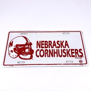 University of Nebraska Cornhuskers Booster License Plate 12" Football HTF